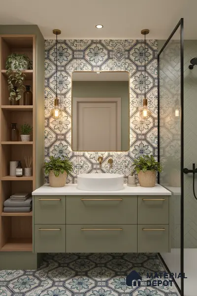 Multifired Moroccan Floor & Wall Tile TL 05659 Zellige Silver Fresco 1 ft x 1 ft Vitrified Matte Finish - 9 mm | Suitable for Bathroom, Kitchen & Backsplash
