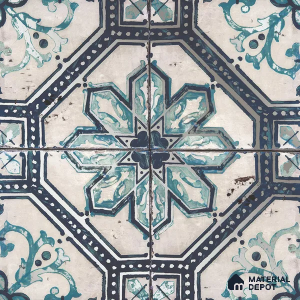 Multifired Moroccan Floor & Wall Tile TL 05659 Zellige Silver Fresco 1 ft x 1 ft Vitrified Matte Finish - 9 mm | Suitable for Bathroom, Kitchen & Backsplash