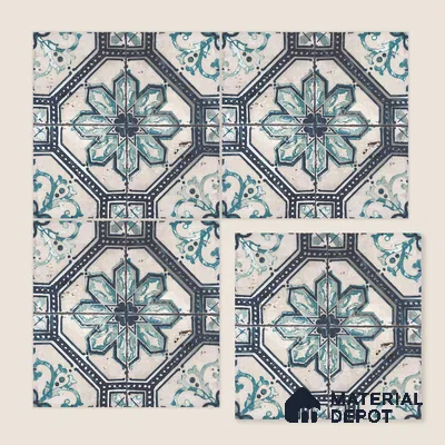 Multifired Moroccan Floor & Wall Tile TL 05659 Zellige Silver Fresco 1 ft x 1 ft Vitrified Matte Finish - 9 mm | Suitable for Bathroom, Kitchen & Backsplash