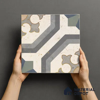 Multifired Moroccan Floor & Wall Tile TL 05662 Zellige Divine Garden 1 ft x 1 ft Vitrified Matte Finish - 9 mm | Suitable for Bathroom, Kitchen & Backsplash