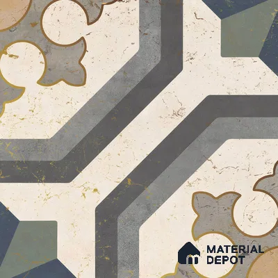 Multifired Moroccan Floor & Wall Tile TL 05662 Zellige Divine Garden 1 ft x 1 ft Vitrified Matte Finish - 9 mm | Suitable for Bathroom, Kitchen & Backsplash