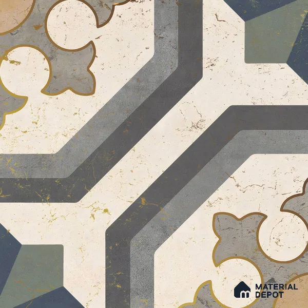 Multifired Moroccan Floor & Wall Tile TL 05662 Zellige Divine Garden 1 ft x 1 ft Vitrified Matte Finish - 9 mm | Suitable for Bathroom, Kitchen & Backsplash