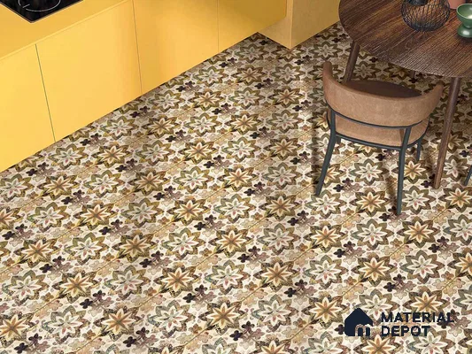 Multifired Moroccan Floor & Wall Tile TL 05664 Zellige Wildwood Green 12 x 12 inch Vitrified Matte Finish - 9 mm | Suitable for Living Room, Bathroom, Kitchen & Backsplash