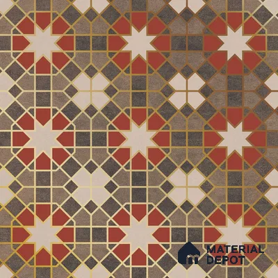 Multifired Moroccan Floor & Wall Tile TL 05665 Zellige Scarlet Festival 12 x 12 inch Vitrified Matte Finish - 9 mm | Suitable for Living Room, Bathroom, Kitchen & Backsplash