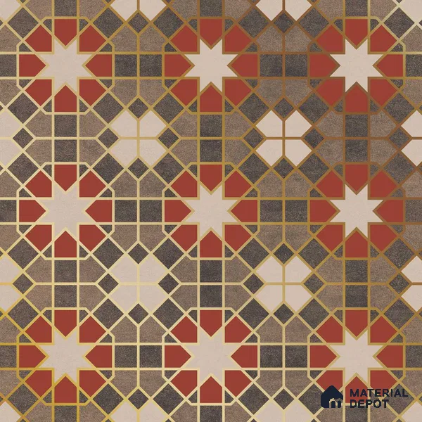 Multifired Moroccan Floor & Wall Tile TL 05665 Zellige Scarlet Festival 12 x 12 inch Vitrified Matte Finish - 9 mm | Suitable for Living Room, Bathroom, Kitchen & Backsplash