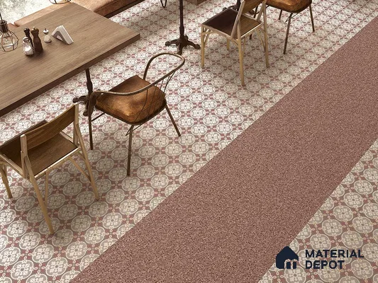 Multifired Moroccan Floor & Wall Tile TL 05667 Zellige Tessellated Coral 12 x 12 inch Vitrified Matte Finish - 9 mm | Suitable for Living Room, Bathroom, Kitchen & Backsplash