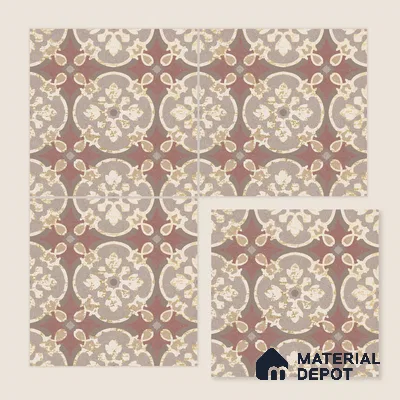 Multifired Moroccan Floor & Wall Tile TL 05667 Zellige Tessellated Coral 12 x 12 inch Vitrified Matte Finish - 9 mm | Suitable for Living Room, Bathroom, Kitchen & Backsplash