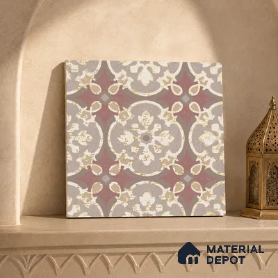 Multifired Moroccan Floor & Wall Tile TL 05667 Zellige Tessellated Coral 12 x 12 inch Vitrified Matte Finish - 9 mm | Suitable for Living Room, Bathroom, Kitchen & Backsplash