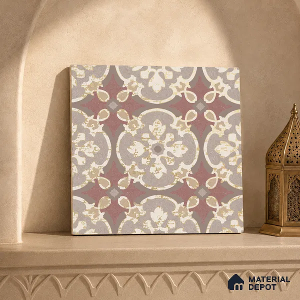 Multifired Moroccan Floor & Wall Tile TL 05667 Zellige Tessellated Coral 12 x 12 inch Vitrified Matte Finish - 9 mm | Suitable for Living Room, Bathroom, Kitchen & Backsplash