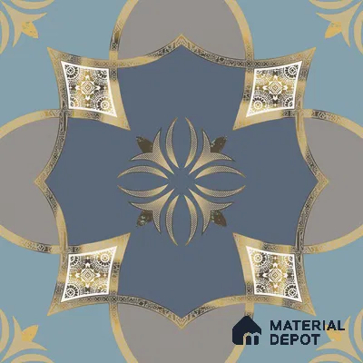 Multifired Moroccan Floor & Wall Tile TL 05671 B Zellige Cadet Mandala 1 ft x 1 ft Vitrified Matte Finish - 9 mm | Suitable for Kitchen, Bathroom, Balcony