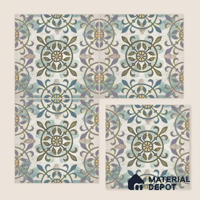 Multifired Moroccan Floor & Wall Tile TL 05674 Zellige Delaj 12 x 12 inch Vitrified Matte Finish - 9 mm | Suitable for Living Room, Bathroom, Kitchen & Backsplash