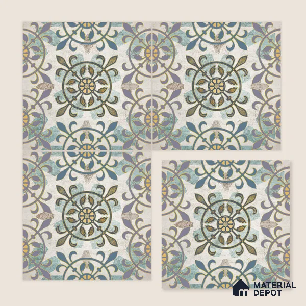 Multifired Moroccan Floor & Wall Tile TL 05674 Zellige Delaj 12 x 12 inch Vitrified Matte Finish - 9 mm | Suitable for Living Room, Bathroom, Kitchen & Backsplash