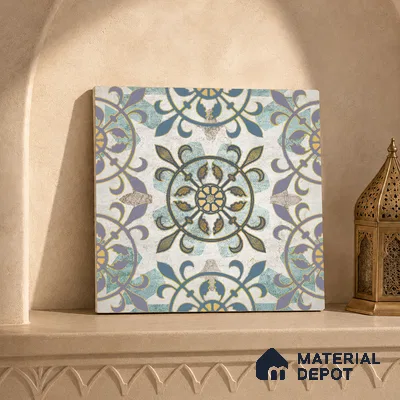 Multifired Moroccan Floor & Wall Tile TL 05674 Zellige Delaj 12 x 12 inch Vitrified Matte Finish - 9 mm | Suitable for Living Room, Bathroom, Kitchen & Backsplash