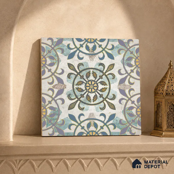 Multifired Moroccan Floor & Wall Tile TL 05674 Zellige Delaj 12 x 12 inch Vitrified Matte Finish - 9 mm | Suitable for Living Room, Bathroom, Kitchen & Backsplash