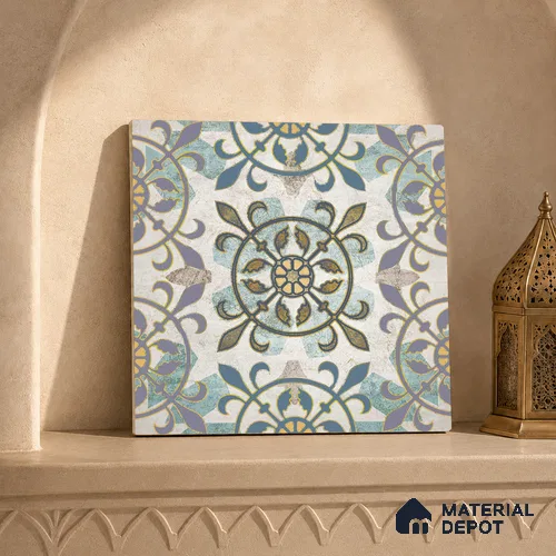 Multifired Moroccan Floor & Wall Tile TL 05674 Zellige Delaj 12 x 12 inch Vitrified Matte Finish - 9 mm | Suitable for Living Room, Bathroom, Kitchen & Backsplash | Image 05
