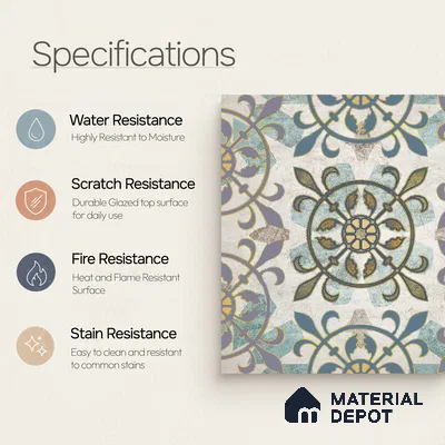 Multifired Moroccan Floor & Wall Tile TL 05674 Zellige Delaj 12 x 12 inch Vitrified Matte Finish - 9 mm | Suitable for Living Room, Bathroom, Kitchen & Backsplash