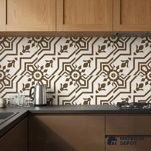 Multifired Moroccan Floor & Wall Tile TL 05679 Zellige Ayaan Alloy 1 ft x 1 ft Vitrified Matte Finish - 9 mm | Suitable for Kitchen, Bathroom, Balcony