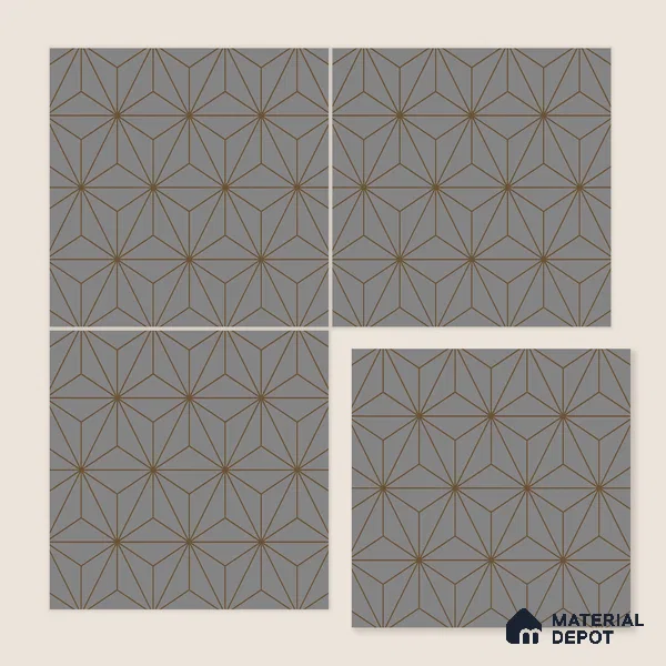 Multifired Moroccan Floor & Wall Tile TL 05680 B Zellige Black Equal Metal 12 x 12 inch Vitrified Matte Finish - 9 mm | Suitable for Living Room, Bathroom, Kitchen & Backsplash