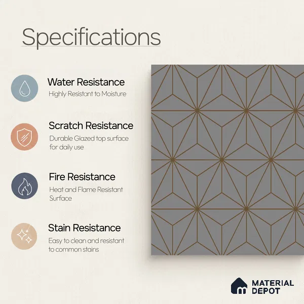 Multifired Moroccan Floor & Wall Tile TL 05680 B Zellige Black Equal Metal 12 x 12 inch Vitrified Matte Finish - 9 mm | Suitable for Living Room, Bathroom, Kitchen & Backsplash