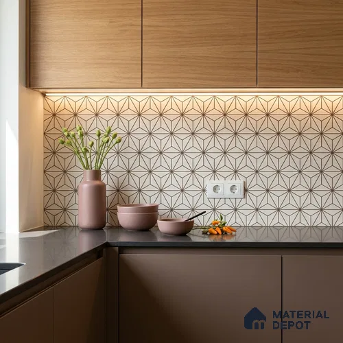 Multifired Moroccan Floor & Wall Tile TL 05680 Zellige White Equal Metal 1 ft x 1 ft Vitrified Matte Finish - 9 mm | Suitable for Kitchen, Bathroom, Balcony