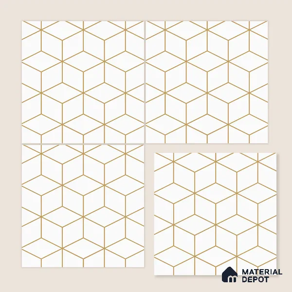 Multifired Moroccan Floor & Wall Tile TL 05681 Zellige Primary Yellow 1 ft x 1 ft Vitrified Matte Finish - 9 mm | Suitable for Kitchen, Bathroom, Balcony