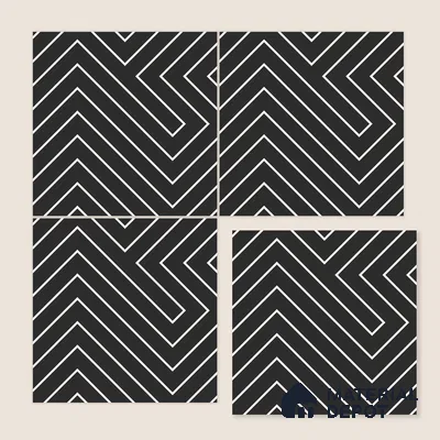 Multifired Moroccan Floor & Wall Tile TL 05682 B Zellige Dark Onyx 12 x 12 inch Vitrified Matte Finish - 9 mm | Suitable for Living Room, Bathroom, Kitchen & Backsplash