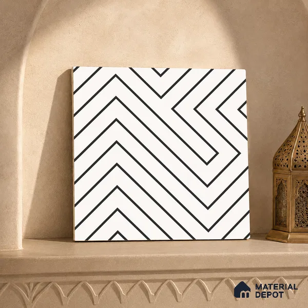 Multifired Moroccan Floor & Wall Tile TL 05682 Zellige Light Onyx 12 x 12 inch Vitrified Matte Finish - 9 mm | Suitable for Living Room, Bathroom, Kitchen & Backsplash