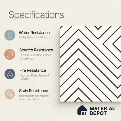 Multifired Moroccan Floor & Wall Tile TL 05682 Zellige Light Onyx 12 x 12 inch Vitrified Matte Finish - 9 mm | Suitable for Living Room, Bathroom, Kitchen & Backsplash