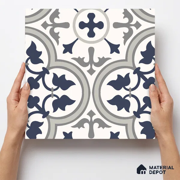 Multifired Moroccan Floor & Wall Tile TL 05683 Zellige Shadow Grey 12 x 12 inch Vitrified Matte Finish - 9 mm | Suitable for Living Room, Bathroom, Kitchen & Backsplash
