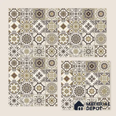 Multifired Moroccan Floor & Wall Tile TL 05684 B Zellige Rich Bruno 12 x 12 inch Vitrified Matte Finish - 9 mm | Suitable for Living Room, Bathroom, Kitchen & Backsplash