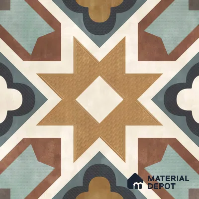 Multifired Moroccan Floor & Wall Tile TL 05685 Zellige Rodin Emerald 1 ft x 1 ft Vitrified Matte Finish - 9 mm | Suitable for Bathroom, Kitchen, Balcony