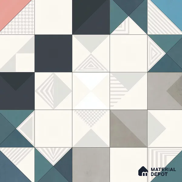 Multifired Moroccan Floor & Wall Tile TL 05686 Zellige Seville Azure 1 ft x 1 ft Vitrified Matte Finish - 9 mm | Suitable for Bathroom, Kitchen & Backsplash