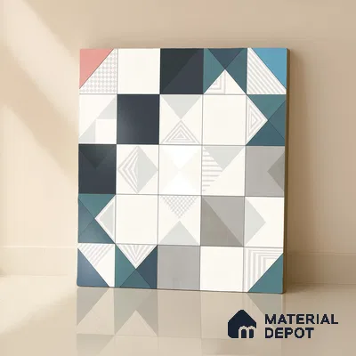 Multifired Moroccan Floor & Wall Tile TL 05686 Zellige Seville Azure 1 ft x 1 ft Vitrified Matte Finish - 9 mm | Suitable for Bathroom, Kitchen & Backsplash