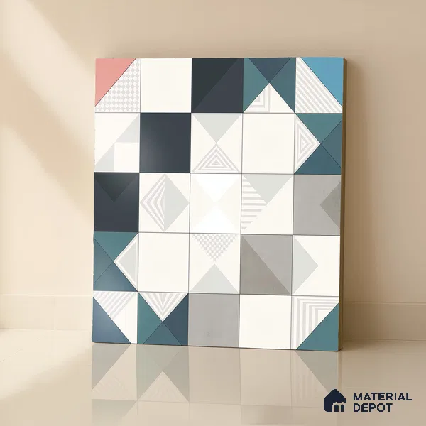 Multifired Moroccan Floor & Wall Tile TL 05686 Zellige Seville Azure 1 ft x 1 ft Vitrified Matte Finish - 9 mm | Suitable for Bathroom, Kitchen & Backsplash