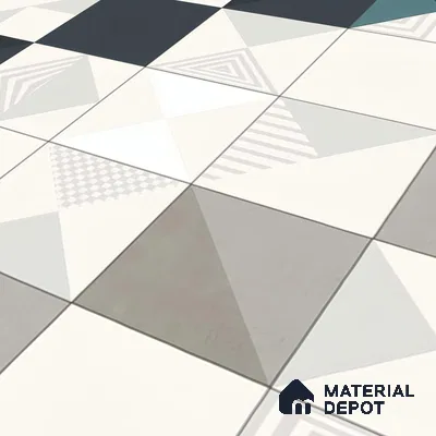 Multifired Moroccan Floor & Wall Tile TL 05686 Zellige Seville Azure 1 ft x 1 ft Vitrified Matte Finish - 9 mm | Suitable for Bathroom, Kitchen & Backsplash