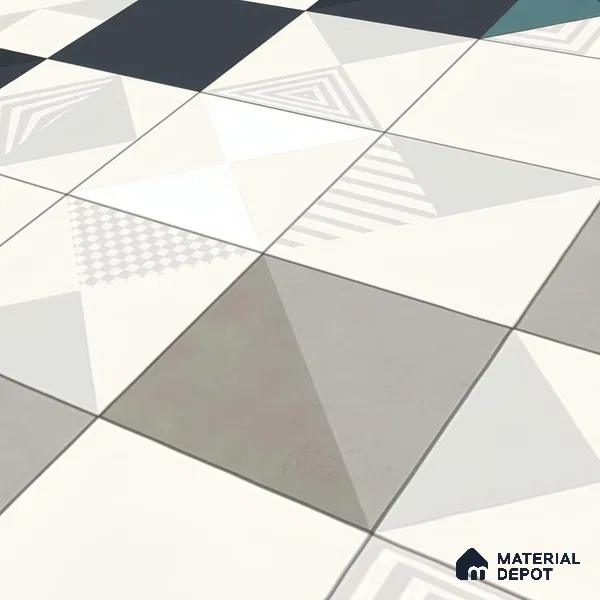 Multifired Moroccan Floor & Wall Tile TL 05686 Zellige Seville Azure 1 ft x 1 ft Vitrified Matte Finish - 9 mm | Suitable for Bathroom, Kitchen & Backsplash