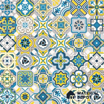 Multifired Moroccan Floor & Wall Tile TL 05688 Zellige Amber Azraq 1 ft x 1 ft Vitrified Matte Finish - 9 mm | Suitable for Kitchen, Bathroom, Balcony