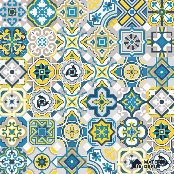 Multifired Moroccan Floor & Wall Tile TL 05688 Zellige Amber Azraq 1 ft x 1 ft Vitrified Matte Finish - 9 mm | Suitable for Kitchen, Bathroom, Balcony