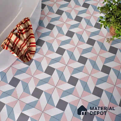 Multifired Moroccan Floor & Wall Tile TL 05692 Zellige Blossom Haze 1 ft x 1 ft Vitrified Matte Finish - 9 mm | Suitable for Bathroom, Kitchen & Backsplash