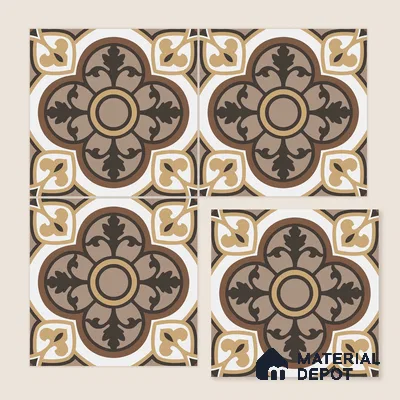 Multifired Moroccan Floor & Wall Tile TL 05703 Zellige Cream Damask 12 x 12 inch Vitrified Matte Finish - 9 mm | Suitable for Living Room, Bathroom, Kitchen & Backsplash