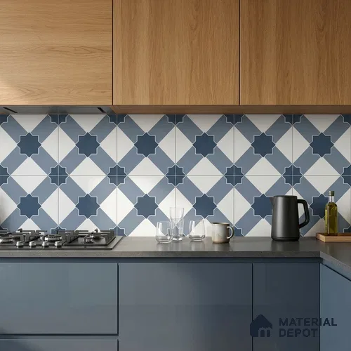 Multifired Moroccan Floor & Wall Tile TL 05710 Zellige Stellar Glow 1 ft x 1 ft Vitrified Matte Finish - 9 mm | Suitable for Kitchen, Bathroom, Entryway