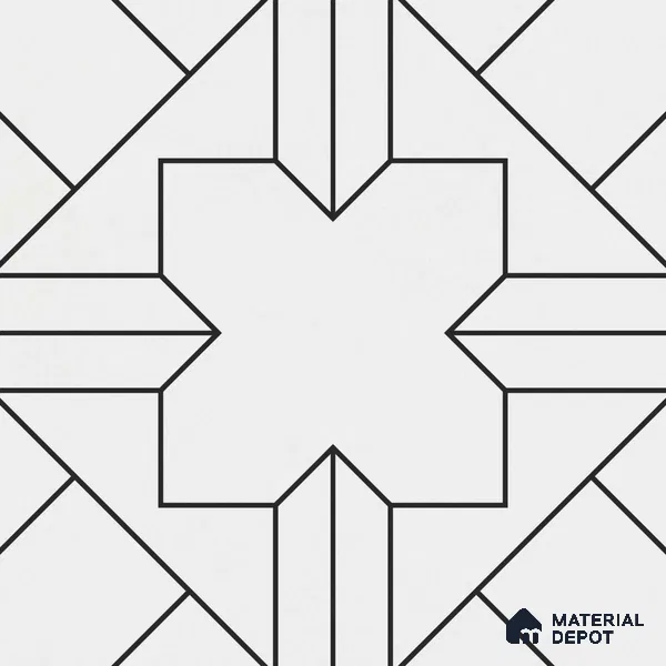 Multifired Moroccan Floor & Wall Tile TL 05712 Zellige Delicate Strokes 12 x 12 inch Vitrified Matte Finish - 9 mm | Suitable for Living Room, Bathroom, Kitchen & Backsplash