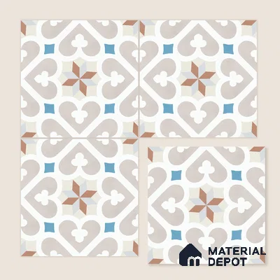 Multifired Moroccan Floor & Wall Tile TL 05716 Zellige Casablanca Dreams 1 ft x 1 ft Vitrified Matte Finish - 9 mm | Suitable for Bathroom, Kitchen & Backsplash