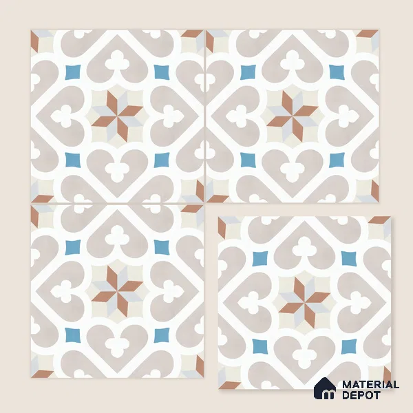 Multifired Moroccan Floor & Wall Tile TL 05716 Zellige Casablanca Dreams 1 ft x 1 ft Vitrified Matte Finish - 9 mm | Suitable for Bathroom, Kitchen & Backsplash