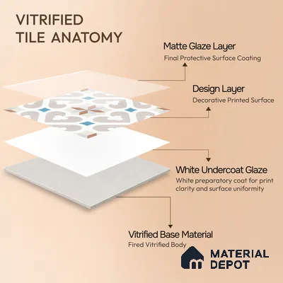 Multifired Moroccan Floor & Wall Tile TL 05716 Zellige Casablanca Dreams 1 ft x 1 ft Vitrified Matte Finish - 9 mm | Suitable for Bathroom, Kitchen & Backsplash