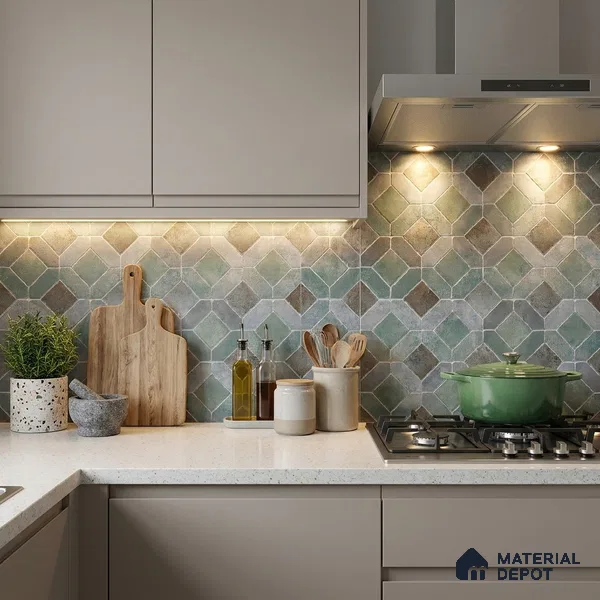 Multifired Moroccan Floor & Wall Tile TL 05722 Radiance Lepiz Elegance 2 ft x 2 ft Vitrified Matte Finish - 9 mm | Suitable for Living Room, Bathroom, Kitchen & Backsplash