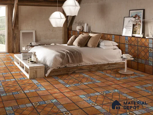 Multifired Moroccan Floor & Wall Tile TL 05723 Radiance Dazzling Brilliance 2 ft x 2 ft Vitrified Matte Finish - 9 mm | Suitable for Hallway, Outdoor, Terrace & Balcony