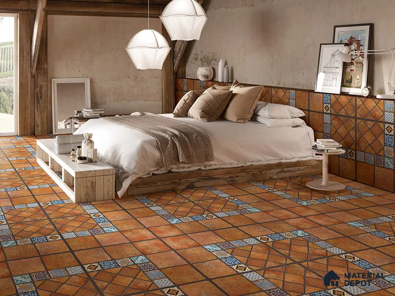 Multifired Moroccan Floor & Wall Tile TL 05723 Radiance Dazzling Brilliance 2 ft x 2 ft Vitrified Matte Finish - 9 mm | Suitable for Hallway, Outdoor, Terrace & Balcony