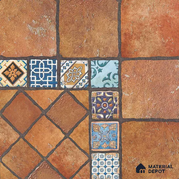 Multifired Moroccan Floor & Wall Tile TL 05723 Radiance Dazzling Brilliance 2 ft x 2 ft Vitrified Matte Finish - 9 mm | Suitable for Hallway, Outdoor, Terrace & Balcony