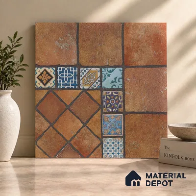 Multifired Moroccan Floor & Wall Tile TL 05723 Radiance Dazzling Brilliance 2 ft x 2 ft Vitrified Matte Finish - 9 mm | Suitable for Hallway, Outdoor, Terrace & Balcony